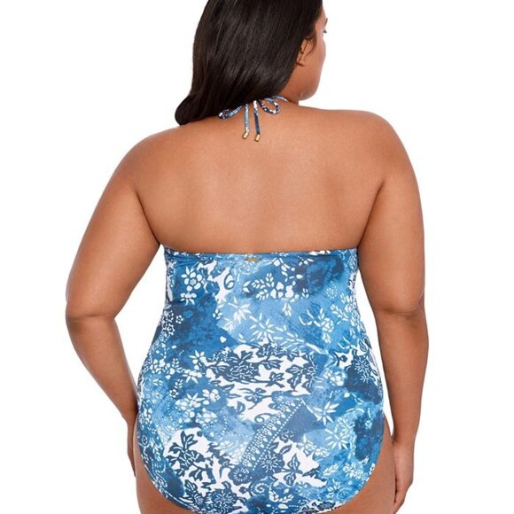 Lauren Ralph Lauren Plus Size Bandeau Halter One-Piece Swimsuit - Size 16 - Picture 3 of 5
